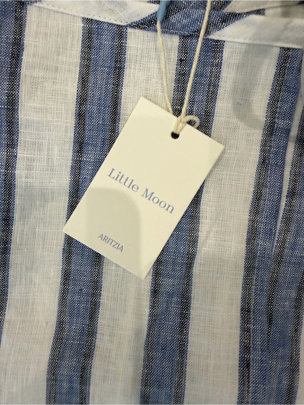 Aritzia Blue and White Vertical Stripe Wrap Midi Skirt - Picture 2 of 2